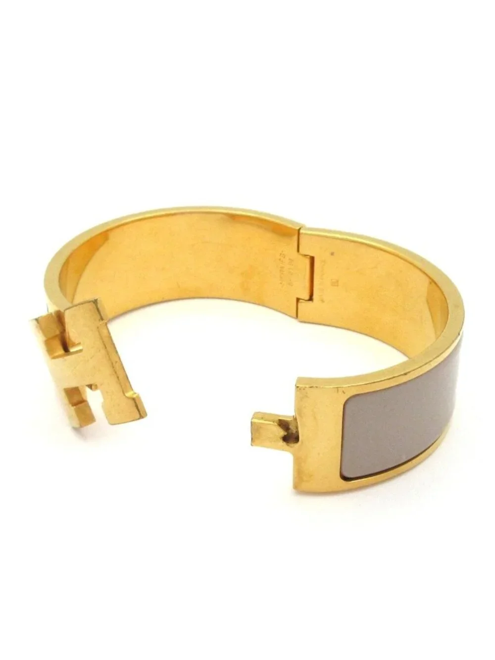 Hermes Bangle Clic Clac Gold Beige Bracelet